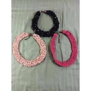 Statement necklaces, lot Of 3, Large, Beaded
